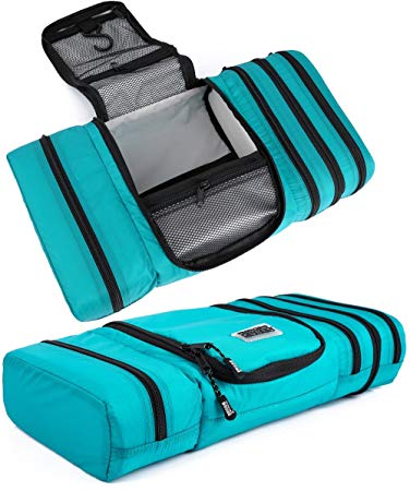 Pro Packing Cubes Travel Toiletry Bag - Packs Flat To Save Space - Waterproof Hanging Toiletries Kit For Men and Women