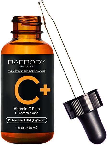 Baebody Vitamin C Serum with L Ascorbic Acid: Reduce Appearance of Wrinkles, Fine Lines, Age Spots. Anti Aging Formula With L Ascorbic Acid for Radiant Skin 1oz.