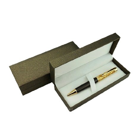 Zone-365 Executive Gold Pen with Cross Pen Ink Cartridge and Box, Black