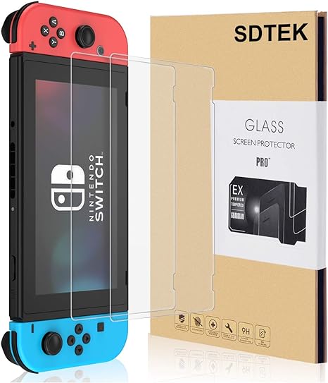SDTEK *2 Pack Screen Protector for Nintendo Switch Tempered Glass Premium Screen Guard