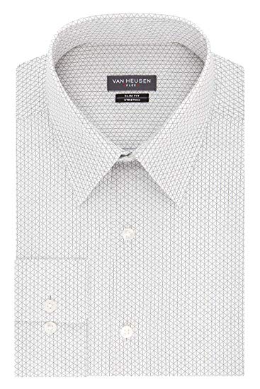 Van Heusen Mens Dress Shirt Flex Collar Stretch Slim Fit Print Dress Shirt