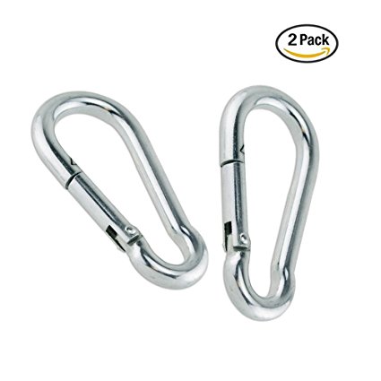 80mm x 8mm Zinc-Galvanized Steel Carabiner Snap Link Hook - 3-1/4" x 5/16"(2 pack)