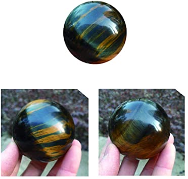 Acxico 1 pcs Natural Blue Tiger's Eye Jasper Quartz Sphere Crystal Ball Rock Healing 3cm