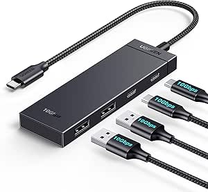 UGREEN 10Gbps Hub USB C 3.2 Gen 2 Adaptateur USB C vers 2 USB C et 2 USB A Multiport USB C Compatible avec iPhone 15 Plus Pro Max MacBook Pro Air iMac XPS iPad Pro Air Surface Galaxy S24 Câble 30CM