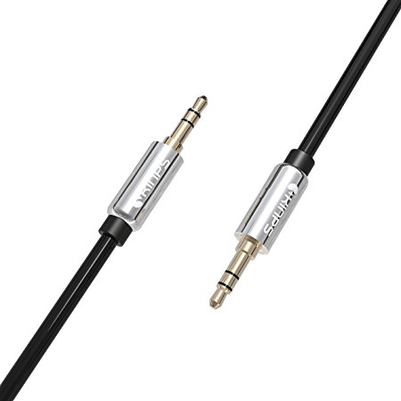 Audio cable Kinps® 1.2M(4FT) Stereo 3.5mm Premium Auxiliary Audio Cord - Male to Male Gold Plated Cable for Apple iPhone, iPod, iPad, Samsung, LG, HTC, Motorola, Sony Android Smartphones & Tablets, Microsoft Nokia Lumia Phones, Fire Smartphones & MP3 Players (black-1.2M)