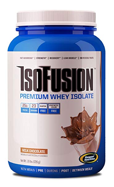 Gaspari Nutrition ISO fusion Whey Protein Powder Isolate, Chocolate Milk, Zero Sugar, 25 Grams of Protein , 23 Servings, 1.6lbs