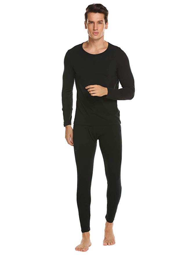 Ekouaer Men's Long Thermal Underwear Fleece Lined Winter Long Johns Base Layer Set S-XXL