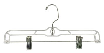 Jeronic 12 Pack Slack Pant Hangers Skirt Hangers With Clips, Clear
