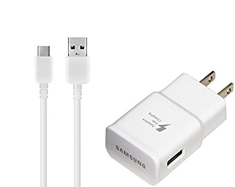 OEM Adaptive Fast Charger for Galaxy Book 12-inch 15W with certified USB Type-C Data and Charging Cable. (WHITE / 3.3FT / 1M Cable)