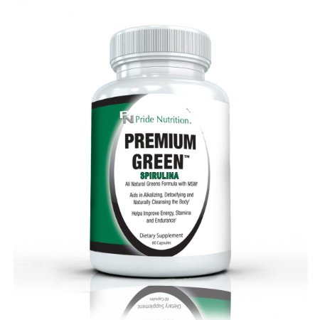 Spirulina Superfood Supplement- Premium Green 60 Capsules- Plus Green Tea, MSM, Barley Grass, Milk Thistle, Quercetin, Alfalfa & Bromelain