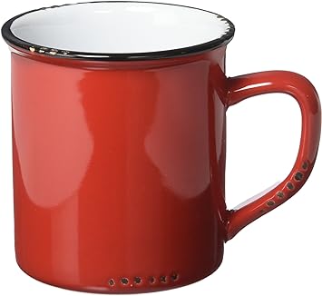 Abbott Collection Enamel Look Stoneware Mug, Red