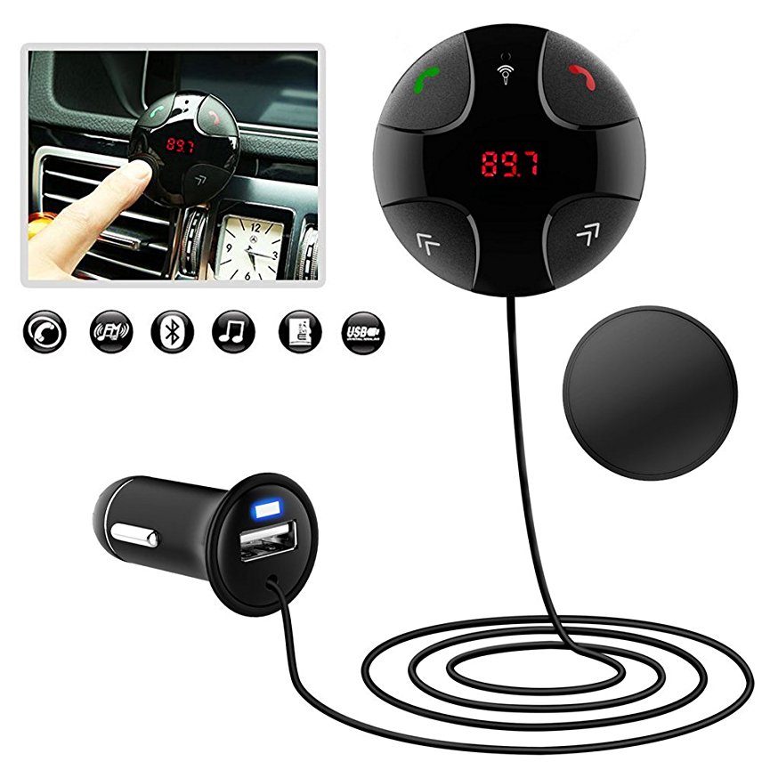Car Kit Adapter Hands-Free Wireless Calling Streaming Dongle, Bluetooth Transmitter/ Receiver,Bluetooth 3.0 Handsfree FM Transmitter