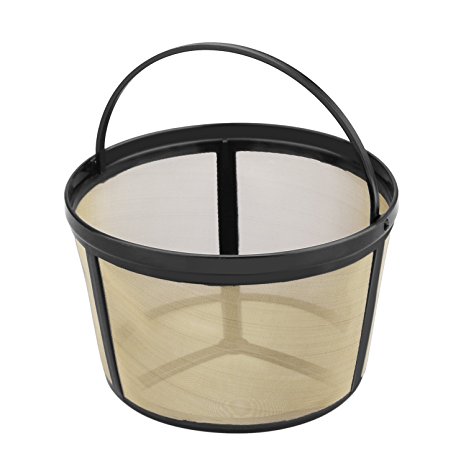 Nicelucky Basket-Style Gold Tone Permanent Coffee Filter Designed for Mr.Coffee 8-12 Cup Coffeemakers