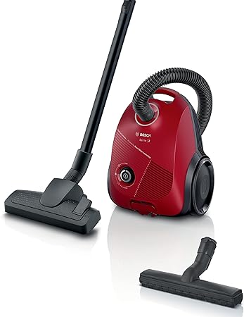 Bosch Serie 2 Aspirador de Trineo con Bolsa, 3.5 litros, 80 Decibeles, Rojo