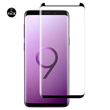 [2-Pack] Samsung Galaxy S9 Plus screen protector, 9H hardness fingerprint resistance, super clear without bubbles, 3D curve edge scratch resistance, compatible with Samsung Galaxy S9 Plus tempered gla