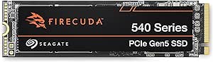 Seagate FireCuda 540 SSD, 2 To, SSD interne, M,2 2280 PCIe 5e génération avec des vitesses de transfert jusqu'à 10 000 Mo/s et 2000 To TBW, 3 ans services Rescue (ZP2000GM3A004)