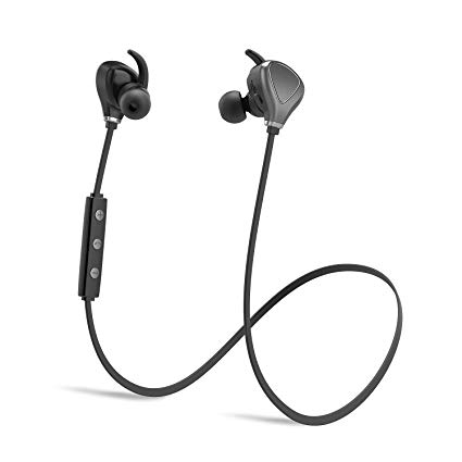 Bluetooth Headphones, Wireless Sports Running Headphones Lightweight Stereo Noise Cancelling Sweatproof w/Mic Earbuds Cordless Earphones in Ear Headsets for Gym Workout Compatible with iPhone (Gray)