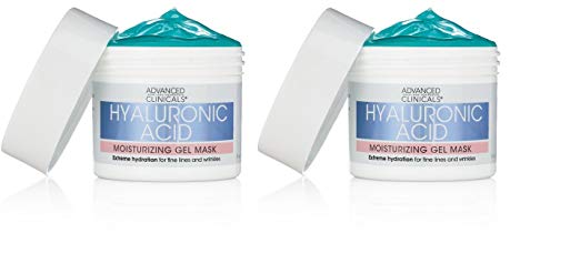 Advanced Clinicals Hyaluronic Acid Moisturizing Gel Mask with soothing chamomile. Extreme hydration for fine lines and wrinkles. (Two - 5oz)