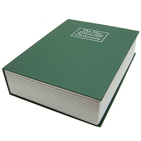 BlueDot Trading Dictionary Secret Book Hidden Safe with Key Lock, Medium, Green