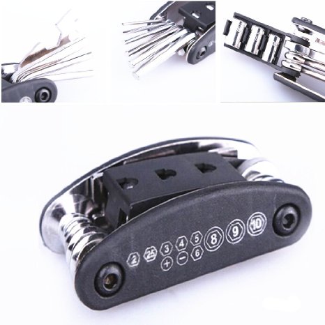 Qiorange Bike Motorcycle Travel Repair Tool Allen Key Multi Hex Wrench Screwdriver Kit