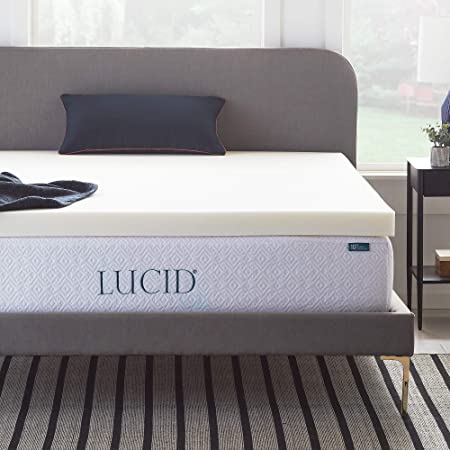 LUCID 3 Inch Ventilated Memory Foam Mattress Topper 3-Year Warranty - Twin, 3 Inch, Twin XL