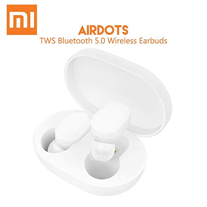 Xiaomi TWS AirDots, Bluetooth 5.0 Wireless Headphones 300mAh Charging Box True Stereo Sound Mini Wireless Earbuds IPX4 Sweatproof Bluetooth Earphones with Mic Control AI (Youth Edition)