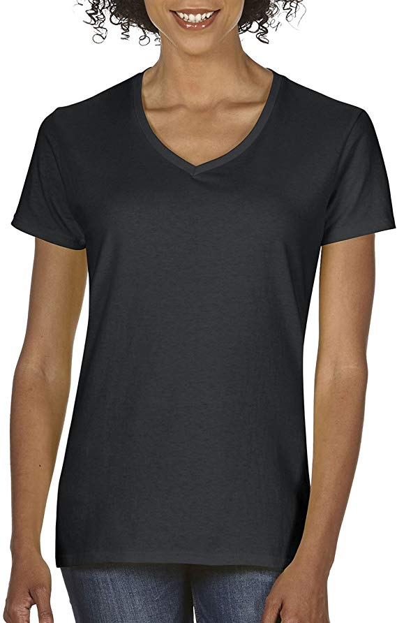 Gildan Women's Heavy Cotton V-Neck T-Shirt, 2-Pack