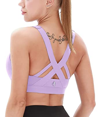 icyzone Women's Workout Yoga Clothes Activewear Racerback Strappy Sports Bras