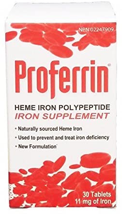 Proferrin 11mg Heme Iron (30Tablets) Brand: Medical Futures