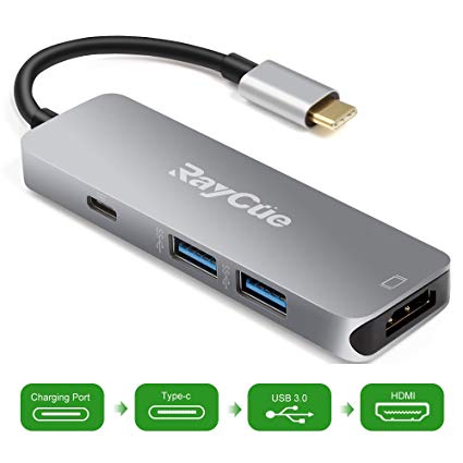 USB C Hub, Type C Hub to 4K HDMI, 4 in 1 Combo Macbook Hub with 2USB3.0 and PD, USB C to HDMI Adapter for Notebook & Tablet PC & Phone-MacBook/MacBook Pro, Chromebook Pixelbook, DELL XPS, etc.