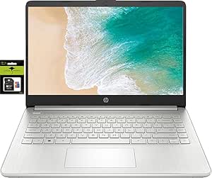 HP 14" Laptop Ultral Light for Students and Business, Quad-Core Intel Celeron Processor, 16GB RAM, 384GB Storage (128GB eMMC   256GB Ghost Manta SD Card), HDMI, WiFi, USB-A&C, Win 11