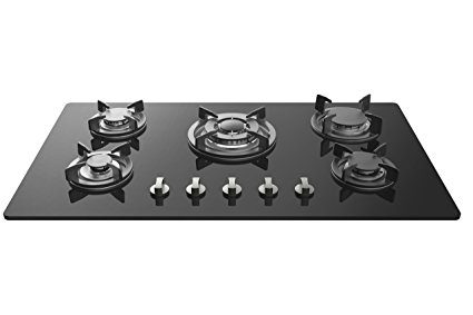 Empava HQ5L90A Tempered Glass Built-in 5 Burners Stove Gas Hob Fixed Cooktop, 34" L