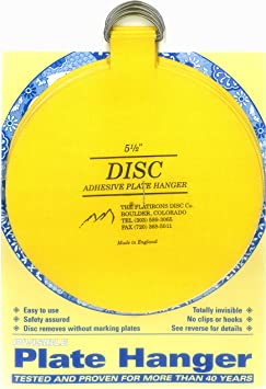Flatirons Disc Adhesive Extra Large Plate Hanger Set (4-5.5 Inch Hangers)