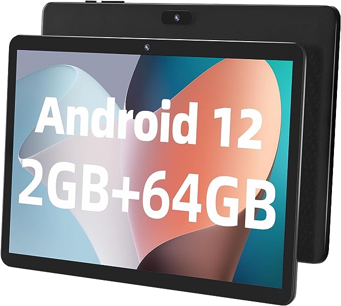 SGIN Android 12 Tablet PC, 10" HD IPS Display Tablet, 2GB RAM 64GB ROM with MTK Octa-Core 1.6Ghz Processor, 2MP 5MP Dual Camera, 1280 * 800 Pixels, GPS, Bluetooth 5.0,5000mAh, WiFi