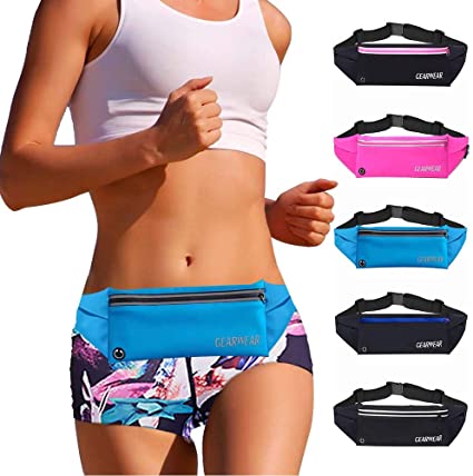 GEARWEAR Running Waist Belt Fanny Pack Phone Holder for iPhone XR XS MAX 8 Plus Runner Pouch Bag Men Women for Workout Walking Fitness Exercise Gym Athletes Hiking