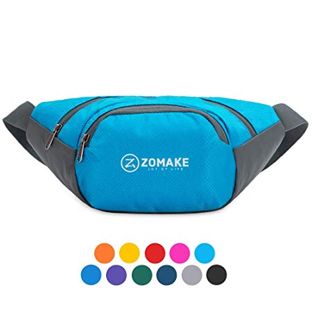 ZOMAKE Fanny Pack Water Resistant Waist Bag Hip Bum Bag for Men and Women, Large Compartment with Adjustable Strap for Outdoors Workout Traveling Casual Running Hiking Cycling