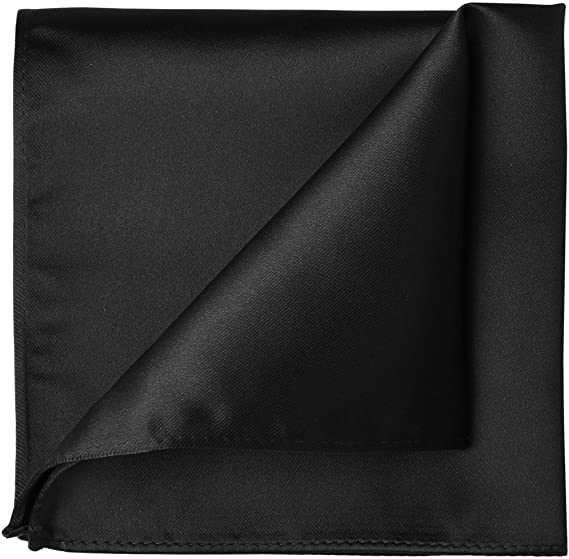 KissTies 1PC/6PCS Satin Pocket Square Wedding Party Solid Handkerchief   Gift Box