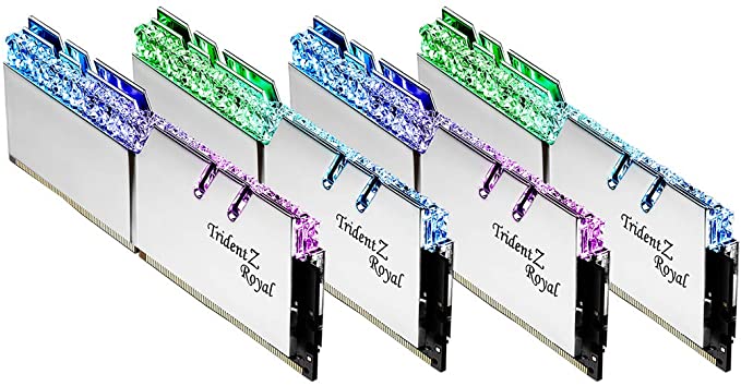 G.Skill 32GB DDR4 Trident Z Royal Silver 3600Mhz PC4-28800 CL14 1.45V Quad Channel Kit (4x8GB)