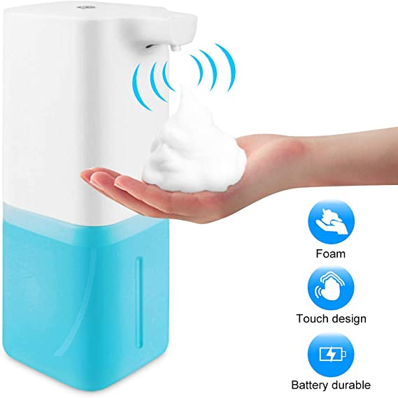 mixigoo Automatic Touchless Soap Dispenser 400ML - 14 OZ Liquid Dispenser IP65 Waterproof Electric Soap Dispenser for Kids,Adults, Kitchen (Warn White)