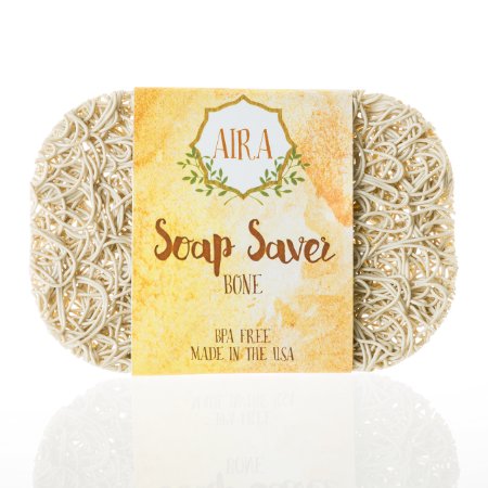 Aira Soap Saver. BPA Free Soap Lift Recyclable Soap Dish Bathroom Accessory for the Tub, Shower, Counter. Made in the USA (Bone)
