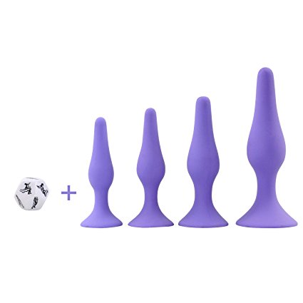 Gydoy silicone anal plug kit suction cup butt play plug trainer set with sex dice