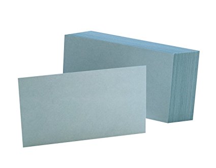 Oxford Blank Color Index Cards, 3 x 5 Inches, Blue, 100 per Pack (7320 BLU)