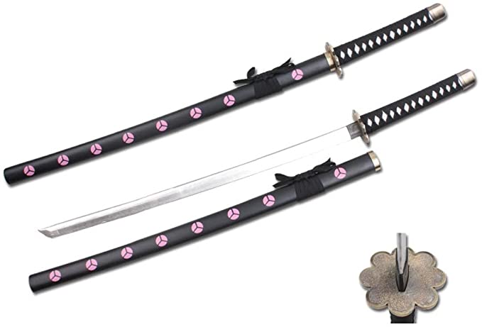 Jet Sparkfoam Sword 39" Foam Samurai Sword Black/white Handle w/wood scabbard