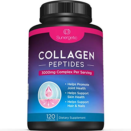 Premium Collagen Peptides Capsules – Includes 3,000mg of Collagen Protein Type 1 & Type 2 – Multi Collagen Supplement to Support Joint Health, Hair, Skin & Nails – 120 Collagen Capsules