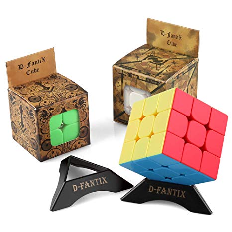 D-FantiX Speed Cube Set, 2x2 3x3 Speed Cube Stickerless Bundle Magic Cube Puzzle Toys Pack of 2