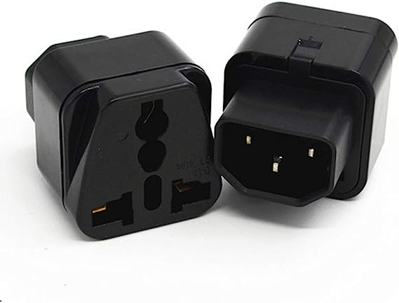 ANRANK IC141320AK UPS IEC C14 to Universal Female EU US UK AU C13 Socket Power Adapter AC Plug (2 Pack)