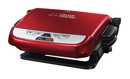 George Foreman Evolve Family 5-Portion Grill with Omelette Plates - Red