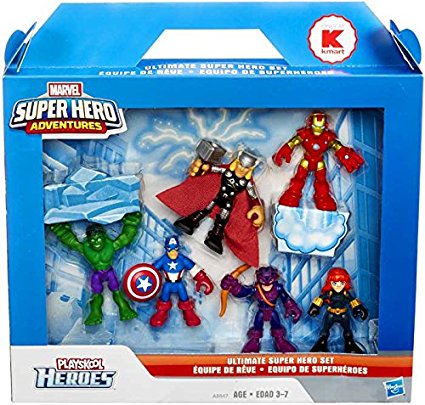 Marvel Playskool Super Hero Adventures Exclusive Mini Figure 7-Pack Ultimate Super Hero Set [Hulk, Iron Man, Thor, Captain America, Black Widow & Hawkeye]