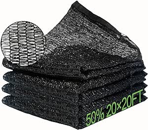 Artpuch 50% Shade Cloth with Grommets 10x12 FT Mesh Sun Shade Tarp Black Outdoor Garden Sun Shade for Plants, Greenhouse,Pergola(Customized Available) DZ50-1