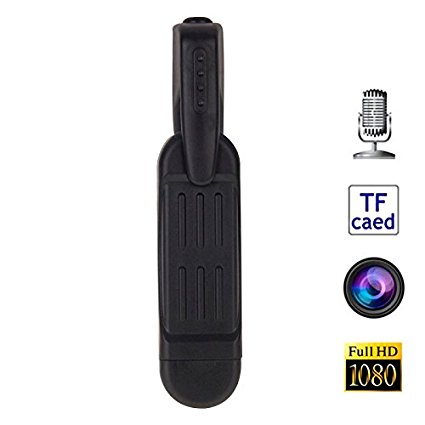 T189 12 MP Full HD 1080P Mini Pen Voice Recorder / Digital Video Camera with Clip, Support TF Card, TV Out(Black)